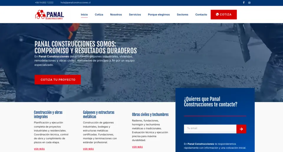 Proyecto web Panal Construcciones